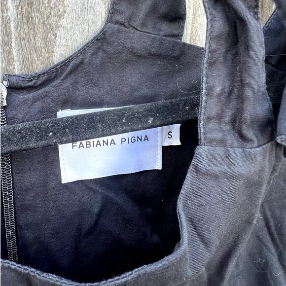 Fabiana Pigna | Beatrice Blouse Peplum Top Tie Shoulder Coquette Black Size S - Picture 2 of 6